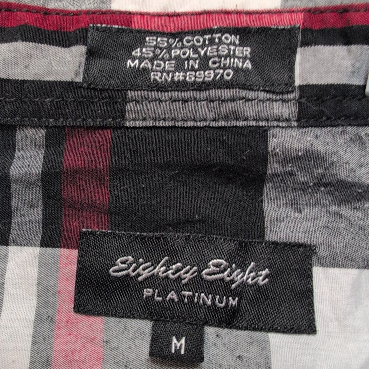 Chemise Eighty Eight M Noir Rouge 2 Poches Manches Retractables