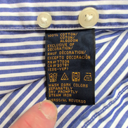 Chemise Tommy Hilfiger Golf Taille L Bleu et Blanc à Rayures Vintage