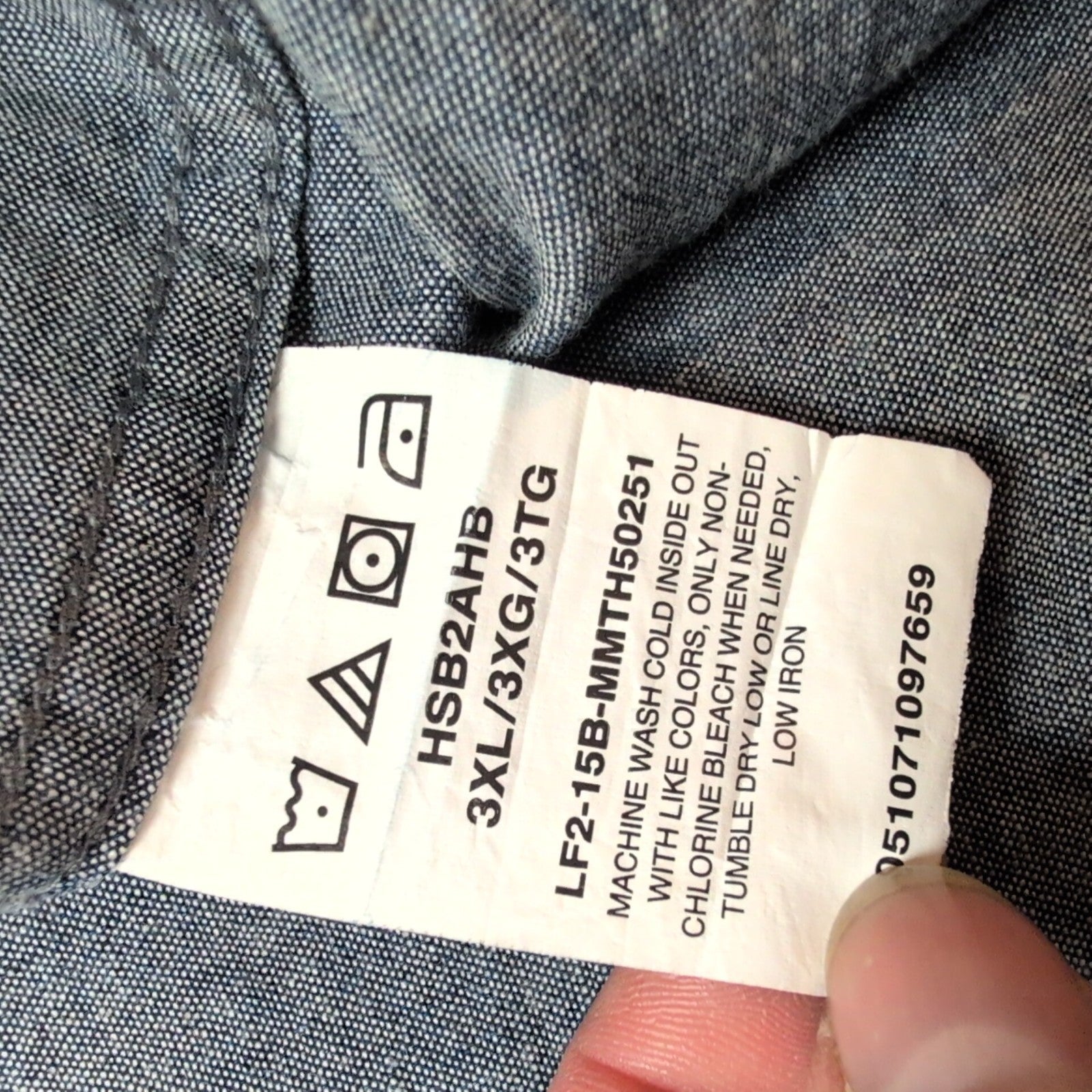 Chemise Wrangler Manche Courte Bleu Aspect Jean Taille 3XL Deux Poches