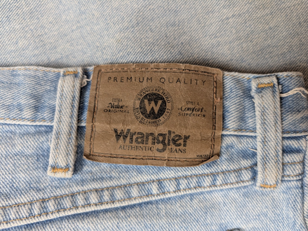 Jean Wrangler Relaxed Fit Bleu Clair W34 L32 Toile Épaisse Vintage Homme