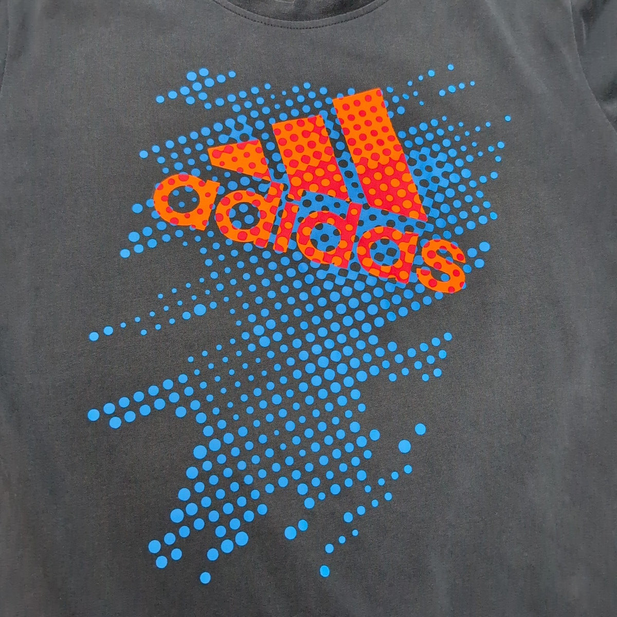T-shirt Adidas S Noir Logo Graphique 70% Coton Vintage