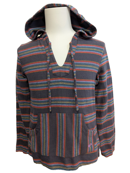 Sweat à Capuche Roxy Baja Authentique Rayures Multicolores - Taille S