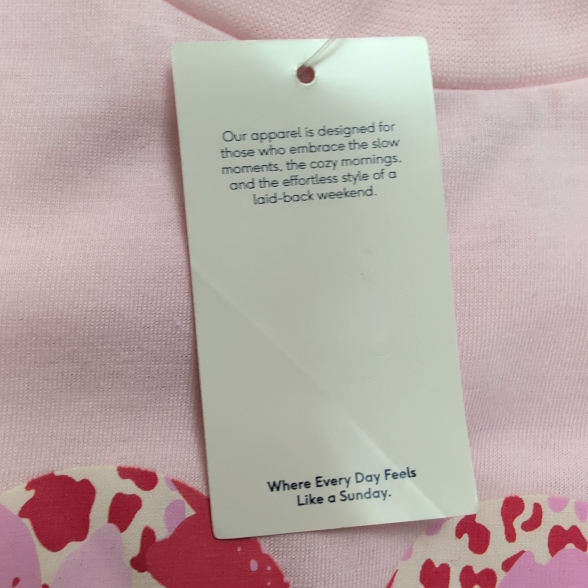 T-shirt Femme Lazy Sunday M Rose Cœur Graphique Neuf Étiquette Coton Polyester