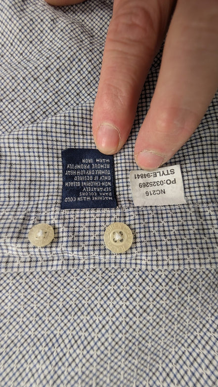 Chemise Chaps Ralph Lauren L carreaux blanc gris shirt button down