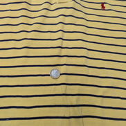 Polo manches courtes Polo Ralph Lauren M jaune rayures marine logo rouge coton
