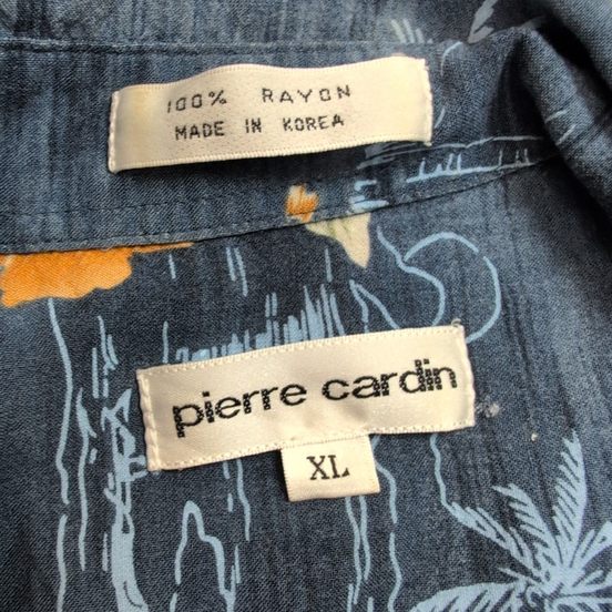 Chemise Hawaïenne Pierre Cardin Rayonne Bleu Floral XL