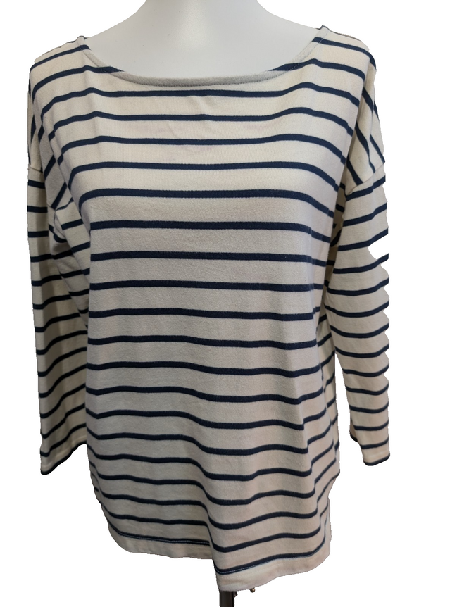 Marinière L.L. Bean Femme Blanc Cassé & Bleu Coupe Oversize - Taille M