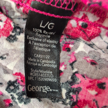 Robe d'été George Fleurie Rose Gris Bretelles Réglables Taille L