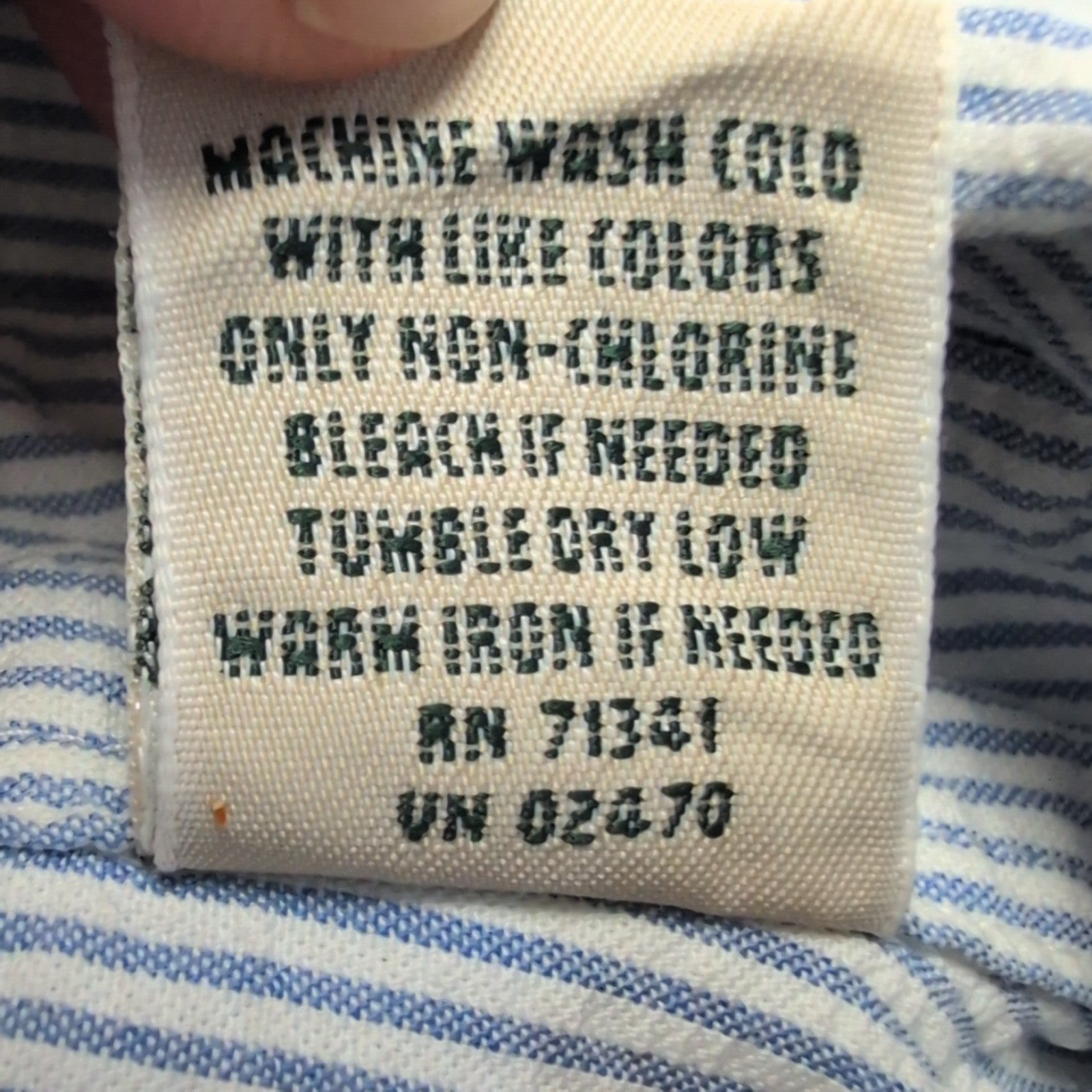 Chemise L.L. Bean à rayures bleues taille L #158e