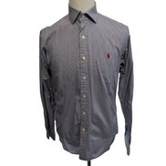 Chemise Polo Ralph Lauren Regent M Bleue Carreaux Custom Fit Logo Rouge Shirt