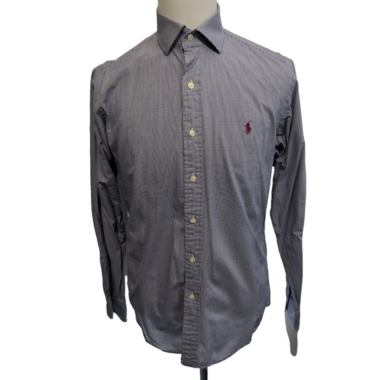 Chemise Polo Ralph Lauren Regent M Bleue Carreaux Custom Fit Logo Rouge Shirt