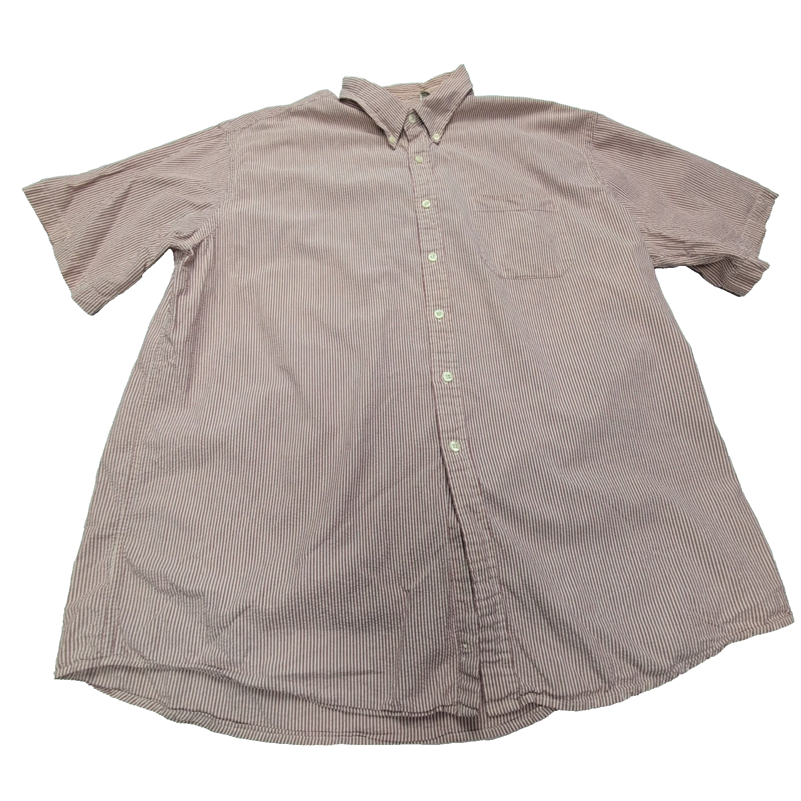 Chemise L.L. Bean à rayures rouges manches courtes taille XL #115e