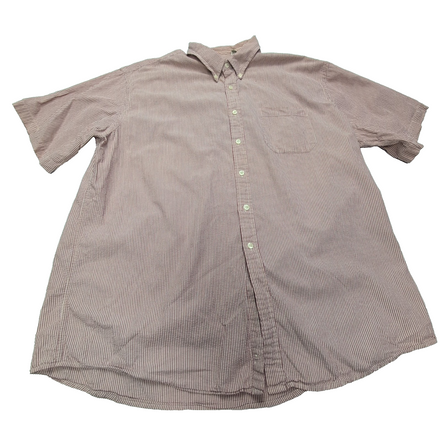 Chemise L.L. Bean à rayures rouges manches courtes taille XL #115e
