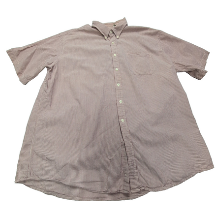 Chemise L.L. Bean à rayures rouges manches courtes taille XL #115e