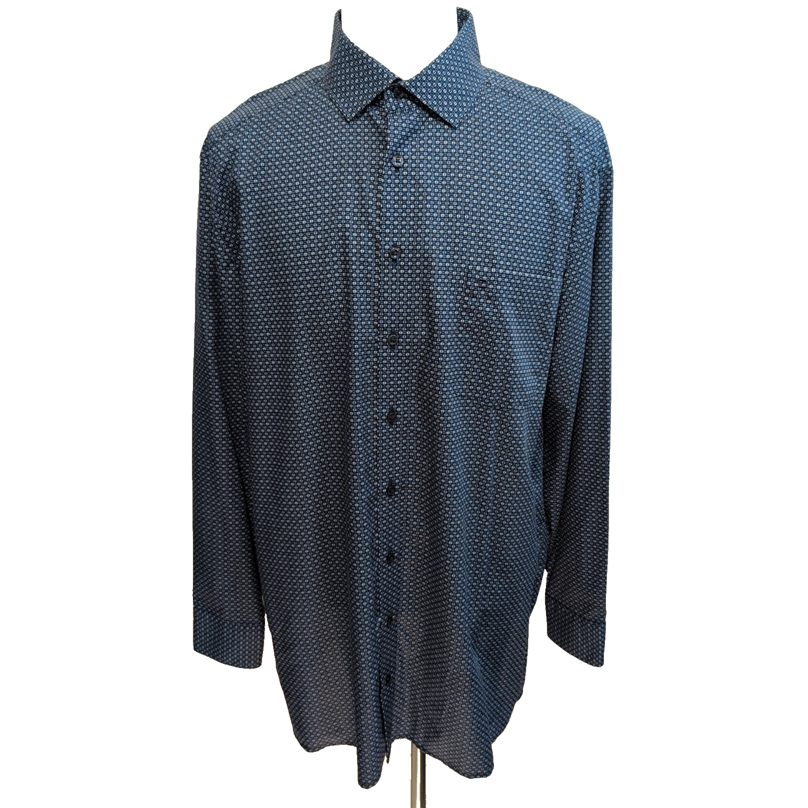 Chemise Olymp Luxor Bleu Foncé Motif Coton Manches Longues Taille XXL