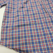Chemise Ralph Lauren XL Bleue Rouge Manches Courtes Logo Bleu