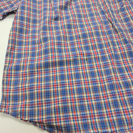 Chemise Ralph Lauren XL Bleue Rouge Manches Courtes Logo Bleu