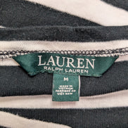 Marinière LAUREN Ralph Lauren M rayures noir blanc manches 3/4 zip doré