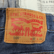 Jean Levi's 569 Loose Straight Homme W40 L32 Bleu Foncé Vintage Original Denim