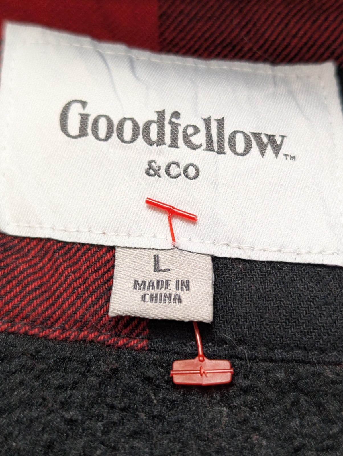 Surchemise Veste Matelassée Sherpa GOODFELLOW & CO Rouge & Noir Taille L |263S