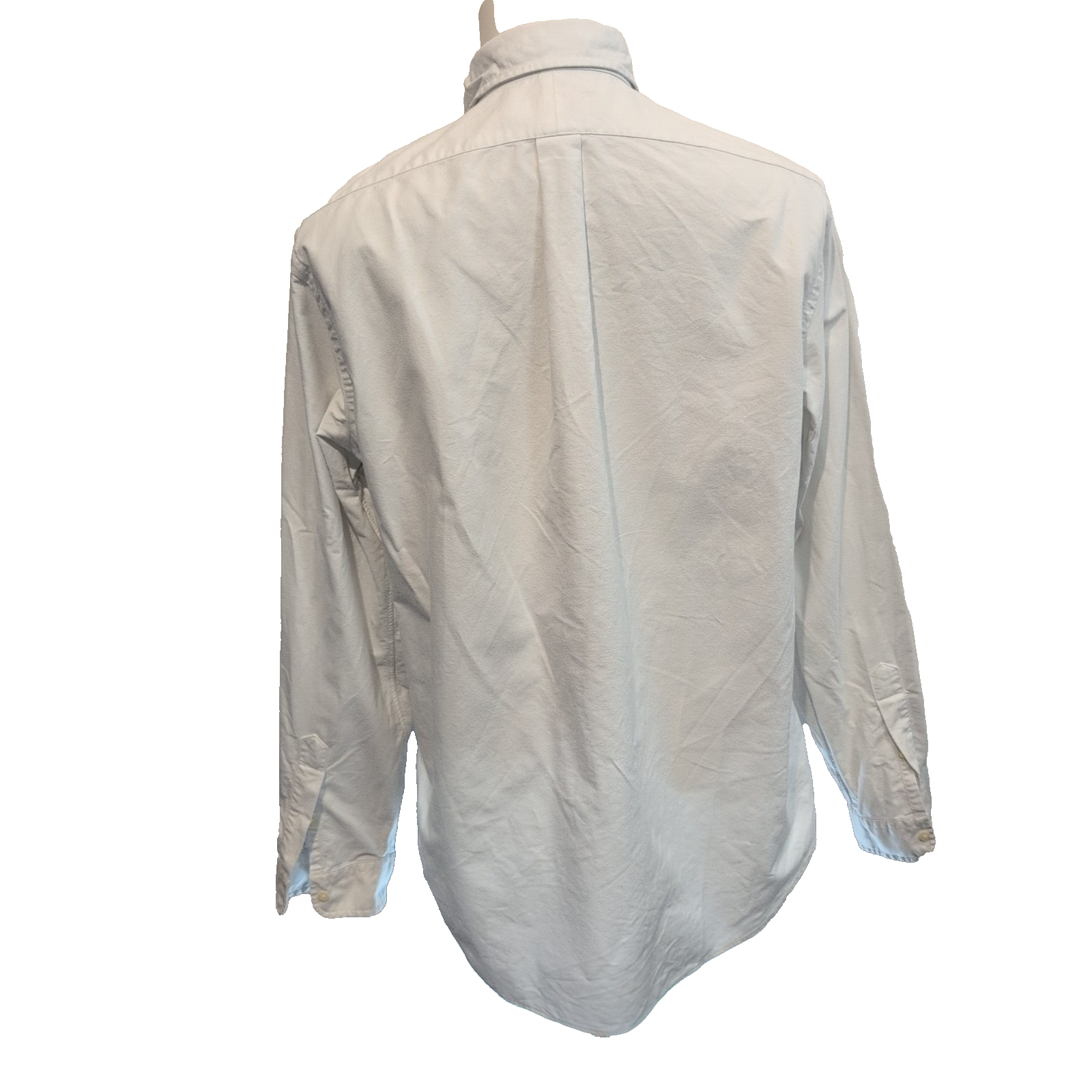 Chemise Ralph Lauren L Oxford Blanc Logo Marron Coton Manches longues