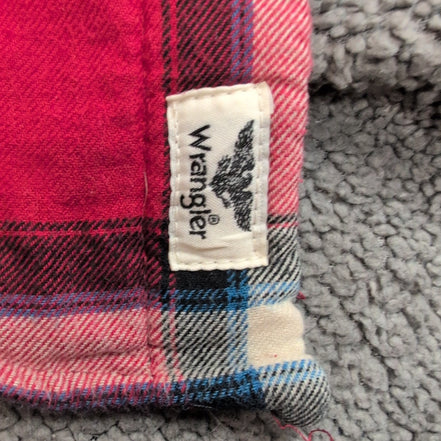 Surchemise Wrangler Flanelle Carreaux Rouge Sherpa Manches Longues Taille L