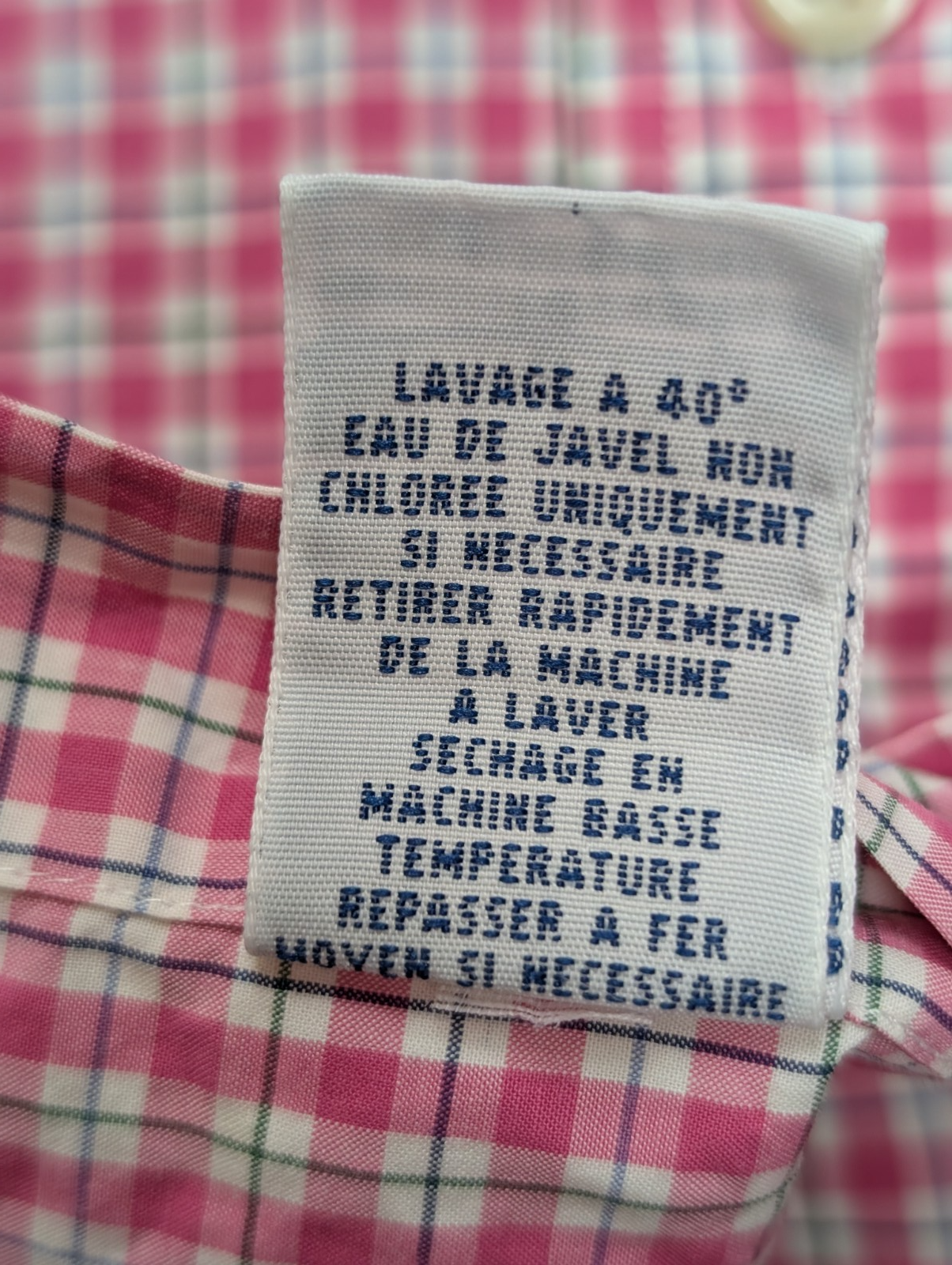 Chemise Ralph Lauren à Petits Carreaux Rose et Blanc Manches Longues Taille M