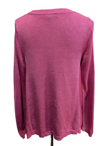 Pull Ralph Lauren (Lauren) Femme M Col Rond Rose Satiné Coupe Évasée 🏷️