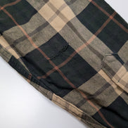 L.L. Bean Chamois Flanelle Coudes Réparés Vert Marron L USURE VINTAGE | 325S