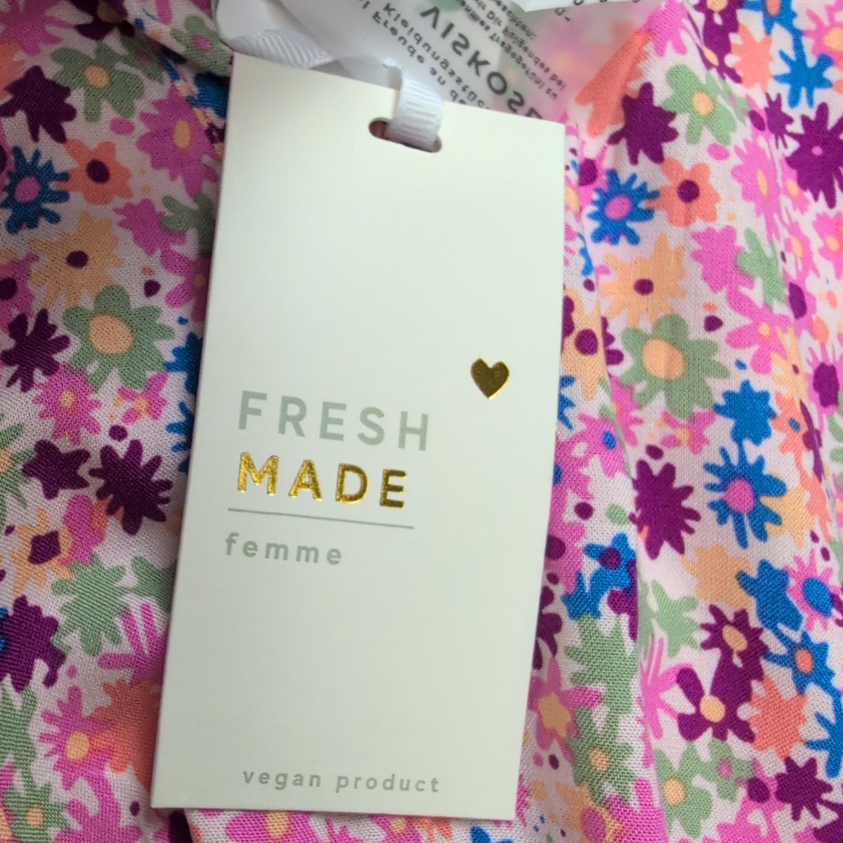 Haut Femme Fresh Made M Fleuri Multicolore 100% Viscose Sans Manches Neuf