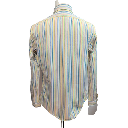 Chemise Polo Ralph Lauren Custom Fit M Rayures Multicolores Logo Bleu