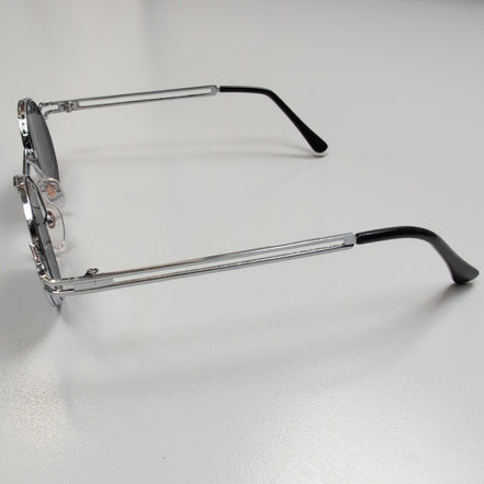Lunettes de soleil rondes style Y2K Hippie en métal chromé ☮️