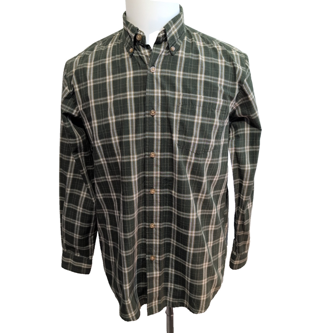 Chemise Wrangler Vert Foncé Carreaux 60% Coton Manches Longues Taille S