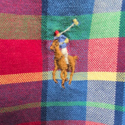 Chemise Ralph Lauren M Oxford Rouge Bleu Vert Carreaux Coton Logo Marron