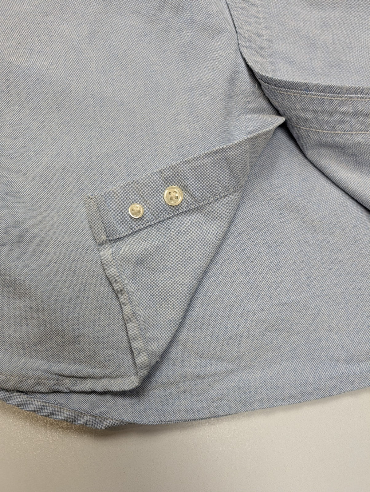 Chemise Ralph Lauren Bleu Clair Logo Marron Manches Longues - Taille S / 18