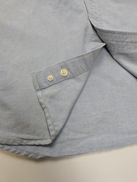 Chemise Ralph Lauren Bleu Clair Logo Marron Manches Longues - Taille S / 18