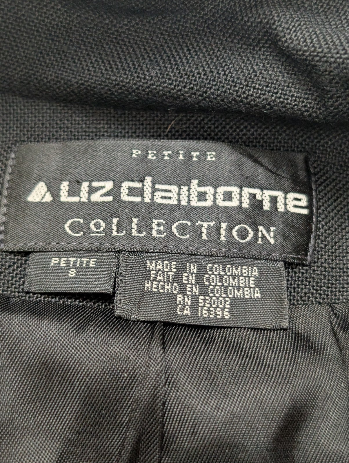 Veste Blazer Liz Claiborne Collection Noir 100% Rayonne Taille M