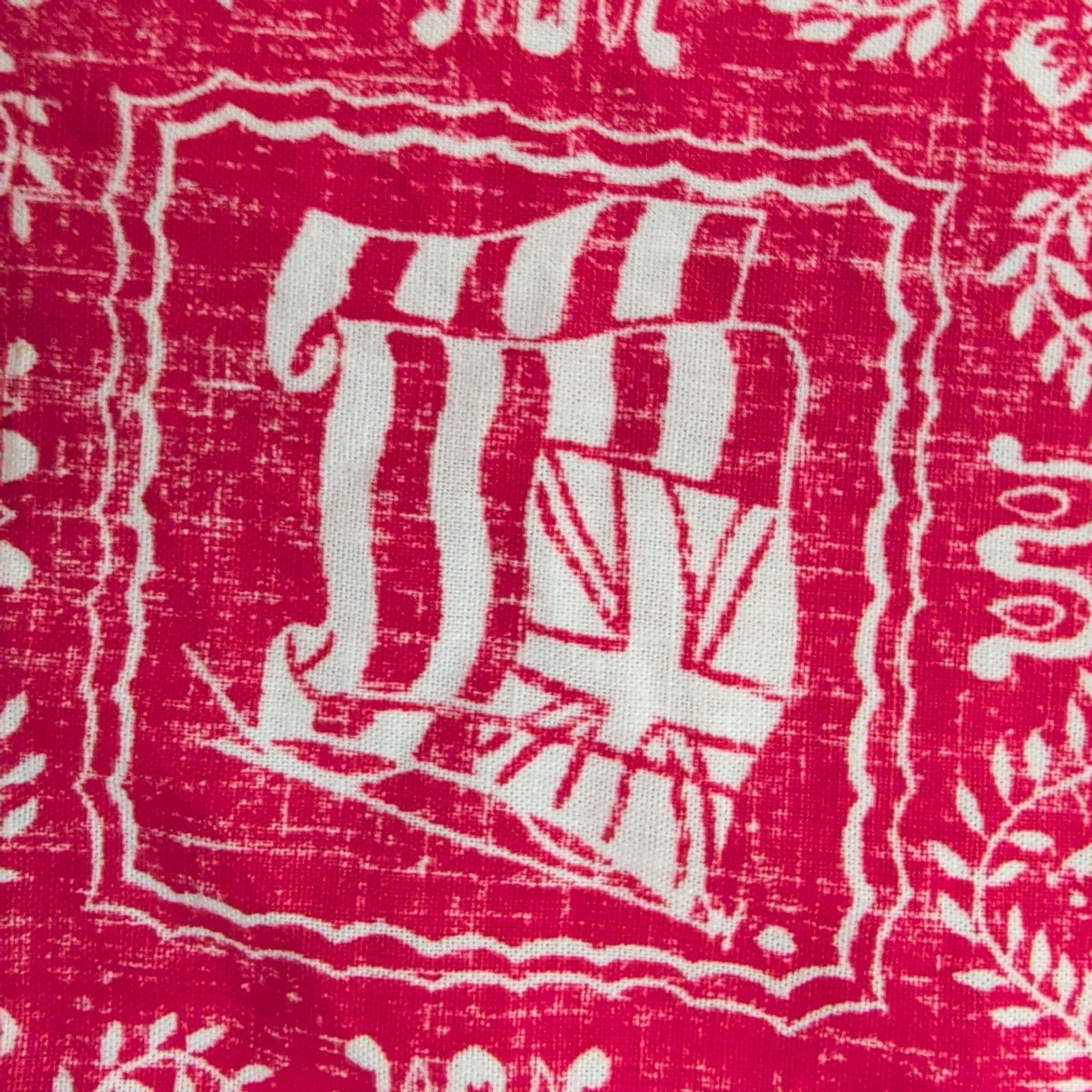 Chemise Hawaïenne Reyn Spooner M Made in Hawaii Rouge Motifs Coton