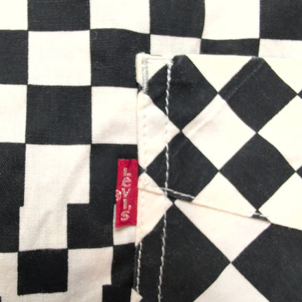 Chemise Levi's XL Noir Blanc Damier Checkerboard Logo Manches Courtes