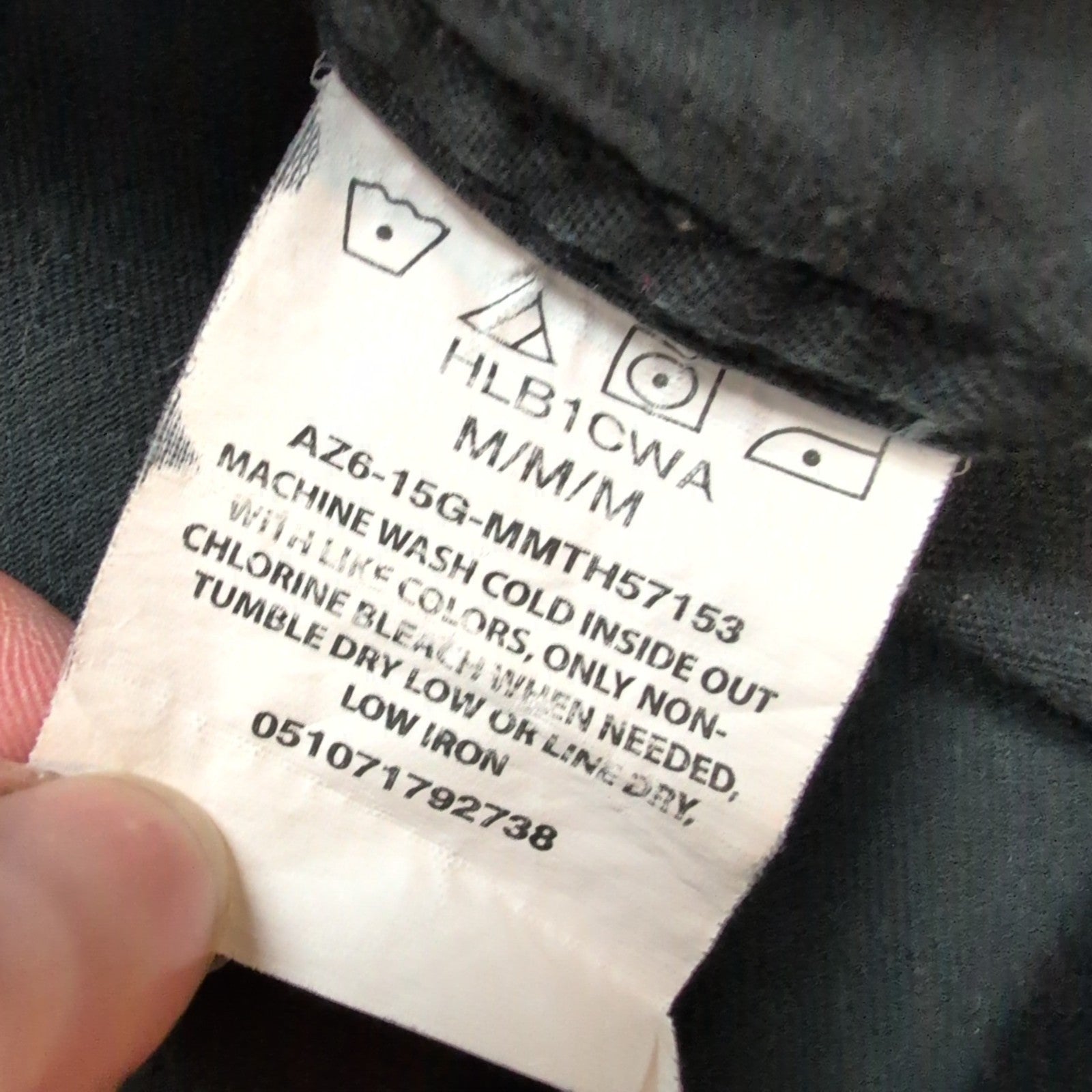 Chemise Wrangler Manches Longues Noire avec Poches Workwear Taille M