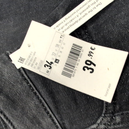 Jupe Longue Femme T34 Pimkie Jean Noir Stretch Neuve Étiquette 