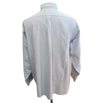 Chemise Chaps bleu rayures manches longues 1 poche XL XXL
