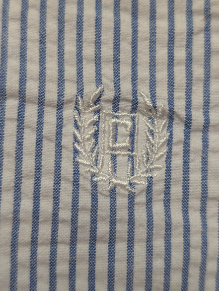Chemise Chaps manches courtes bleu à rayures taille L #237msch