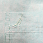 Chemise Nautica 2XL 3XL Turquoise Ramie (Lin) Coton Manches courtes Logo Brodé
