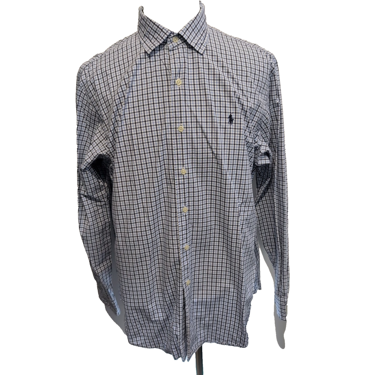 Chemise Polo Ralph Lauren XL Bleue Carreaux Col Classique Coton Shirt