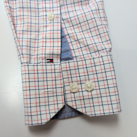 Chemise Tommy Hilfiger Wrinkle Free à Carreaux Bleu Blanc Rouge - Taille M