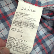 Chemise Nautica L Classic Fit Rouge Bleu Carreaux Coton Logo Manches longues