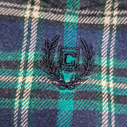 CHAPS Flanelle Vert Bleu L Logo Brodé VINTAGE 100% Coton | 309S