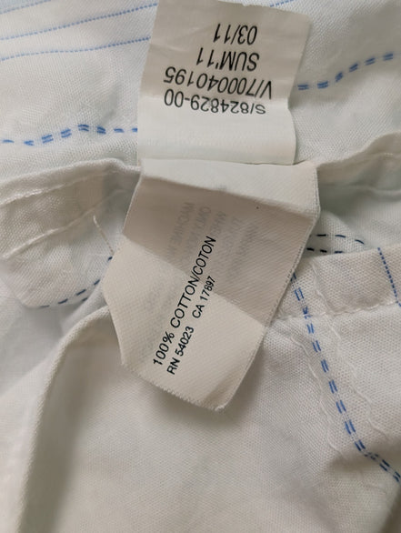 Chemise manches courtes GAP blanche rayures brodées taille M #704msch