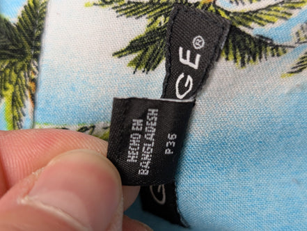 Chemise hawaïenne Georges palmiers manches courtes taille L